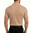 thumbnail image 3 of Mens Ribbed Polo Shirt V-Neck Short Sleeve Knit Summer Business Casual Stretchy Golf Shirts, S, 3 of 3
