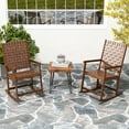 thumbnail image 2 of Gymax 2PCS Rocking Chair w/PU Seat & Rubber Wood Frame Safe & Smooth Rocking Motion, 2 of 10