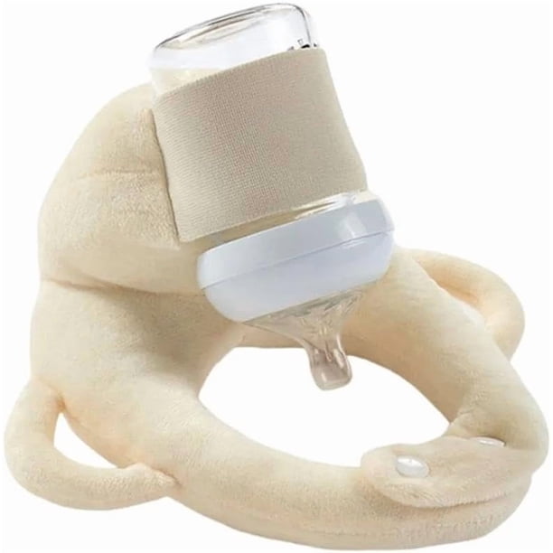 Almohada para biberones de lactancia con porta alimentación una sola mano Reduce la tensión en el hombro y cuello Fibra poliéster suave segura cómoda Fácil limpiar Adecuada bebés diferentes