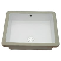 20"x15.5" White Ceramic Rectangular Undermount Bathroom Sink with Overflow