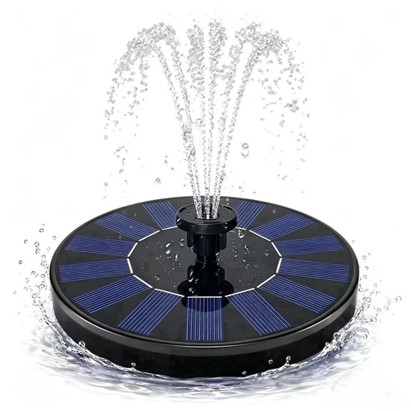 DAYBETTER Solar Fountain Pump, 6.3 inch Floating Solar Powered Water Fountain Pump with 5 Nozzles Heads for Bird Bath, Garden, Pond, Pool, Outdoor (1.4W)