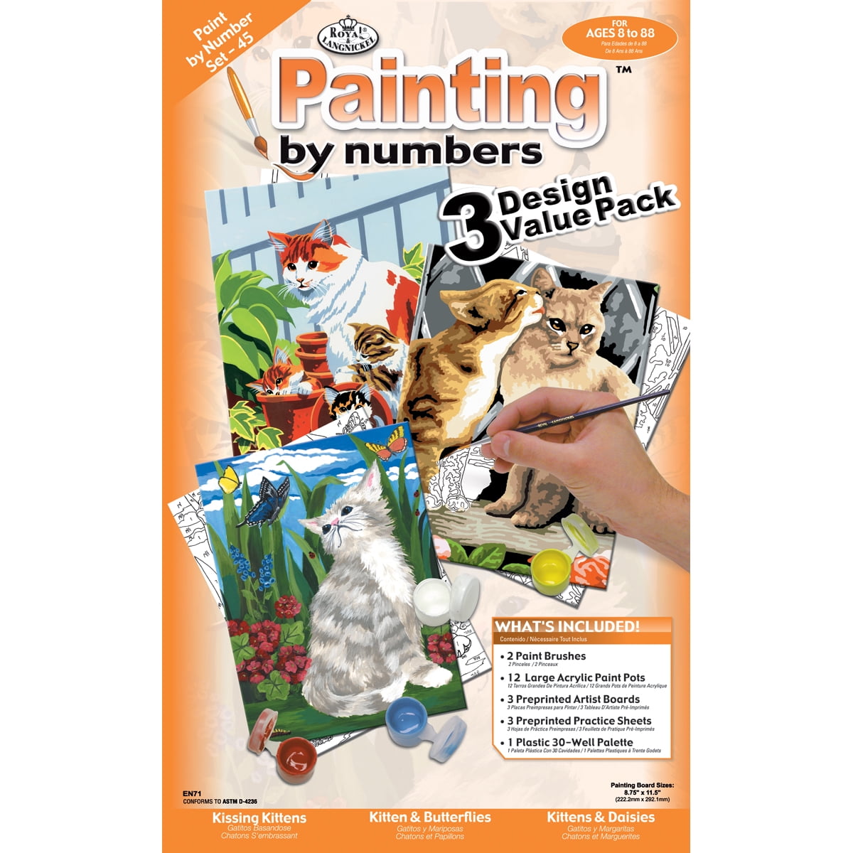 Junior Small Paint By Number Kit 8.75"X11.75" 3/PkgCats Walmart Canada