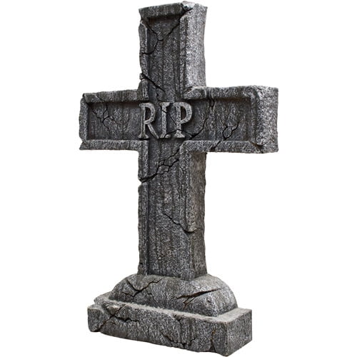 24 Inch x 16 Inch x 3 Inch Rest in Peace Cross Tombstone - Walmart.com ...