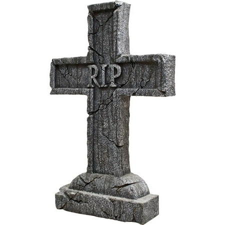 24" x 16" x 3" Rest in Peace Cross Tombstone