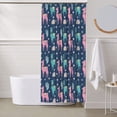 thumbnail image 6 of Shower Curtain, Сute lamas cactus rainbow navyblue Waterproof Fabric Plastic Shower Curtain, Drying Fast Bathroom Curtain with 9 Buttonholes, Ruffle Shower Curtain 60x72in, 6 of 8