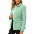 thumbnail image 6 of Busydd Down Jackets for Women Trendy Solid Color Long Sleeve Winter Jacket Warm Cozy Lapel Puffer Jacket with Pockets S, 6 of 8