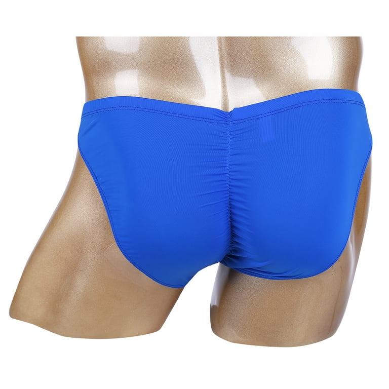 renvena Mens Bikini Bottoms Bulge Pouch Briefs Elastic Ruched Back Lingerie  Panties Swim Underwear 