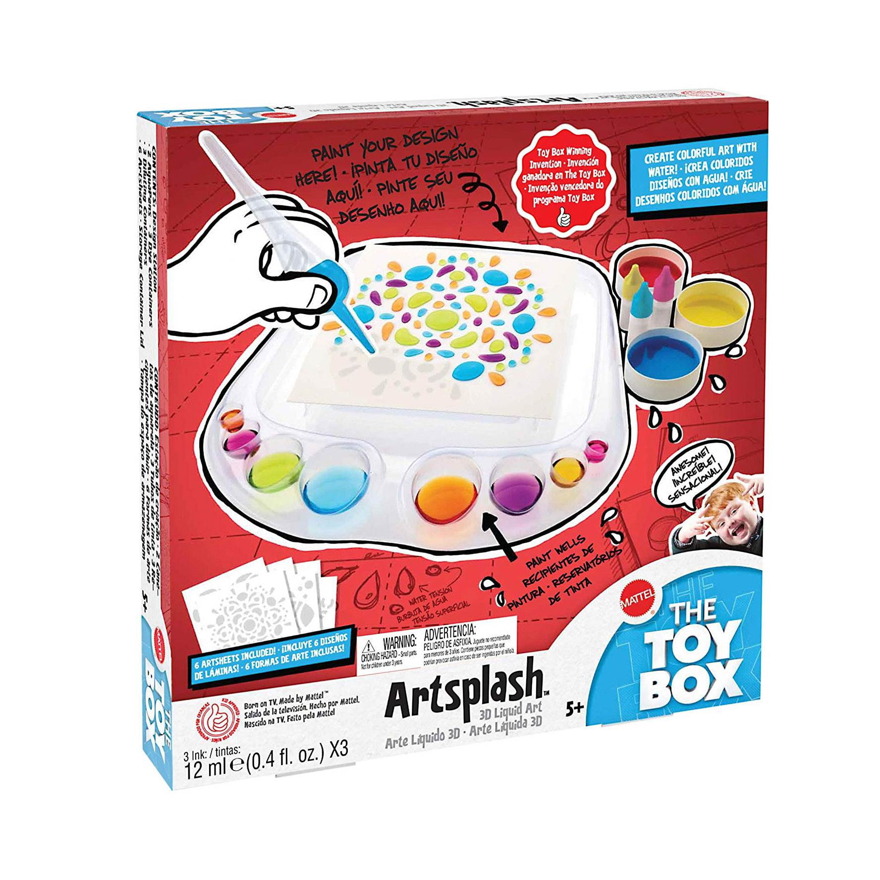 Mattel The Toy Box Artsplash 3D Liquid Art Kids Toy Craft Play Paint Set Kit