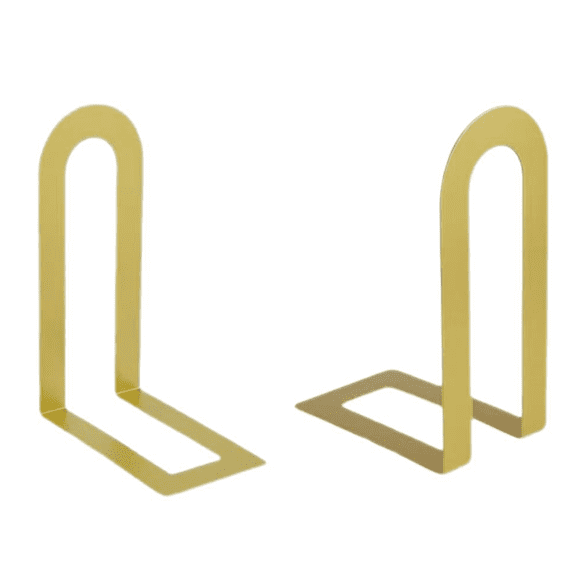 MH Gold Book Holder, 6 Pcs Modern Metal Shelves Arch Shaped Desktop Bookshelf, Heavy Duty Minimalist Table Top Office Organizer For Home Library Decoration Student Study Desk 5.5x3.75x2.25 Inch