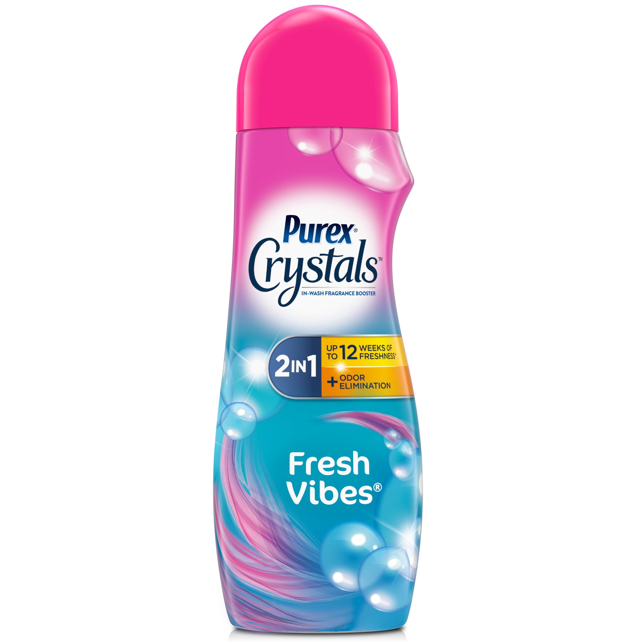 (3 pack) Purex Crystals In-Wash Odor Eliminating Scent Booster, Fresh Vibes, 21oz