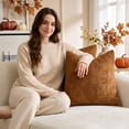 thumbnail image 5 of ZZAIXHL 2pack Autumn Decorative Throw Covers 18x18 inch Fall Beige Embroidered Pumpkin Case Thanksgiving Pillows for Sofa Couch, 5 of 5