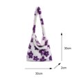 thumbnail image 4 of Bolsa de hombro con estampado de flores de felpa para mujer, de compras de tela cálida de invierno para mujer Tmvgtek Para Estrenar, 4 of 9