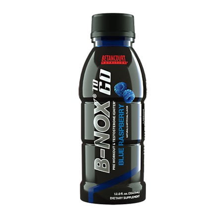 Betancourt | B-NOX - Pre-Workout Energy Drink, 12oz | Blue Raspberry, (12) Bottles