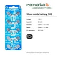 thumbnail image 2 of Renata 381 SR1120SW Batteries - 1.55V Silver Oxide 381 Watch Battery (50 Count), 2 of 5