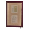 thumbnail image 4 of Aarco Products  Inc. LWL4836C Indoor/Outdoor Led Lighted Display Case with Cherry Wood-Look Finish. Posting Surface is Neutral Burlap Weave Vinyl. 48 in.Hx36 in.W. One Door., 4 of 7