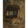 thumbnail image 3 of Félix Ziem 12x14 Black Modern Framed Museum Art Print Titled - Celebration in a Palace in Naples (1847), 3 of 5
