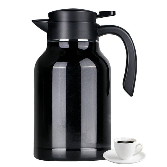 WhiteRhino 68oz Thermal Coffee Carafe,Black Coffee Carafes for Keeping Hot,Thermos Beverage,Stainless Steel