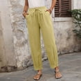 thumbnail image 6 of Manxivoo Women's cotton linen high-waisted wide-leg barrel pants (loose fit) for summer, with pockets, suitable for casual and home wear, 6 of 9