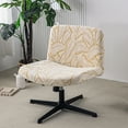 thumbnail image 6 of Y YUNHSOM Waterproof Palm Leaf Criss Cross Chair Cover, High-Stretch Flocked Fabric, Armless Office & Desk Chair Protector Against Stains and Wear(Yellow,Palm Leaf), 6 of 8