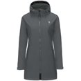 thumbnail image 2 of Little Donkey Andy Women's Softshell Fleece Lined Jacket with Hood Windbreaker Insulated Long Warm Rain Jacket (Gray XS), 2 of 7
