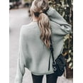 thumbnail image 6 of Women's Oversized Sweaters Batwing Sleeve Mock Neck Jumper Tops Chunky Knit Pullover Sweater, 6 of 8