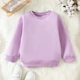 thumbnail image 2 of Ccpelsie Toddler Boy Long Sleeve Crewneck Pullover Sweatshirt Sweater Outfits Solid Color Casual Clothes(Purple,7-8 Years), 2 of 7