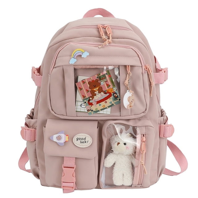 Mochila retro de lona de color sólido, fresca, informal, para mujer, mochila para estudiante de secundaria, mochila para estudiante universitario masculino