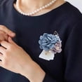 thumbnail image 2 of Rhinestone Rose Flower Brooch Pin for Women Wedding Crystal Pearl Fabric Camellia Flower Brooches Lapel Pins Hairpins Elegant Hairclips Dress Accessories Masquerade Party Jewelry for Bridesmaids, 2 of 11