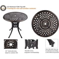 thumbnail image 2 of Haverchair 3 Piece Patio Bistro Set Outdoor Cast Aluminum Dining Set Patio Bistro Furniture Set 2 Swivel Chairs and 1 Umbrella Table for Lawn Garden Patio, 2 of 7