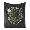 thumbnail image 1 of Turtle Soft Flannel Fleece Throw Blanket, Let the Sea Set You Free Words with Nautical Animal Silhouette on Dark Backdrop, Cozy Plush for Indoor and Outdoor Use, 50" x 60", Multicolor, by Ambesonne, 1 of 6