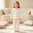 thumbnail image 2 of OJSFQUFP Girls Comfortable and Breathable Homewear Set Solid Color Long Sleeved Top Shorts Two Piece Set, 2 of 6