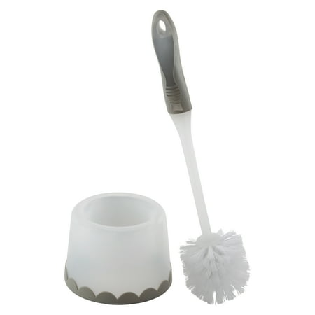 Bath Bliss Deluxe Toilet Bowl Brush and Stand in Gray