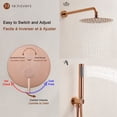 thumbnail image 4 of Mondawe 10 inch Round Rain Shower Faucet Wall Mount 2-function Shower System with Handheld Shower, 4 of 8