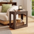 thumbnail image 2 of Costway 1 PCS 2-Tier End Table with Storage Shelf Hollow-out Design for Living Room Walnut, 2 of 10