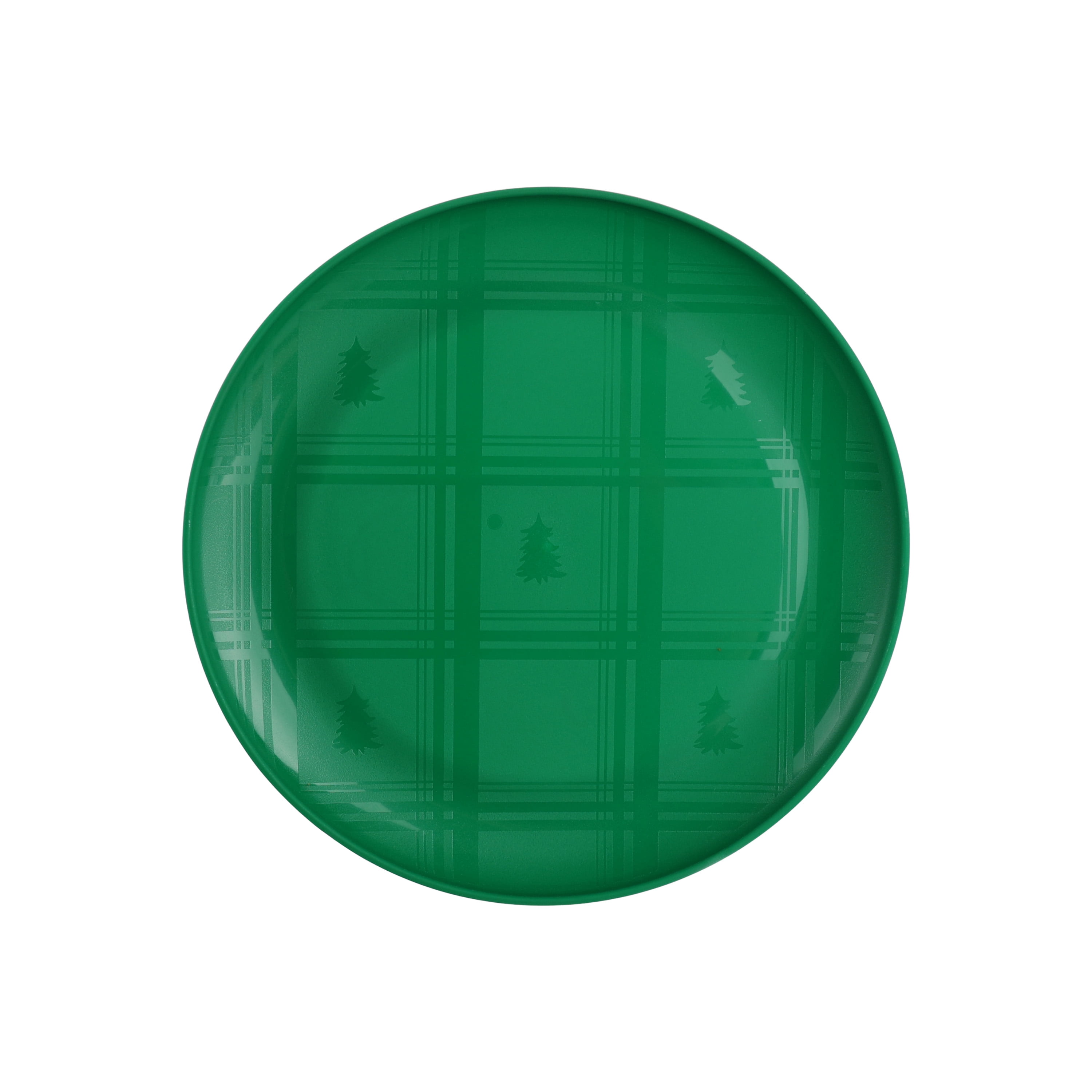 Assiette plate en polypropylène Mainstays, motif tartan vert, 10,5 po