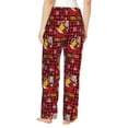 thumbnail image 3 of Balery Vintage Santa Skiing Red Plaid print Women's Pajama Pants,Ultra Lightweight Pjs,Lounge Pant-, 3 of 9