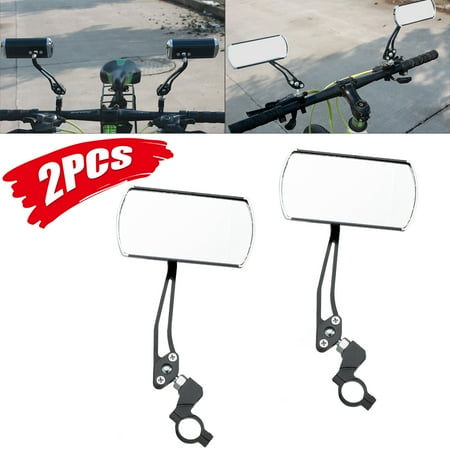 - 2-pack Universal Mini 360 Degree Rotaty Safety Rearview Handlebar Glass Mirror for Mountain Road Bike Cycling Bicycle