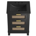 thumbnail image 6 of Modway Dixie 24" Solid Wood Bathroom Vanity Cabinet with Tapered Legs in Black, 6 of 11