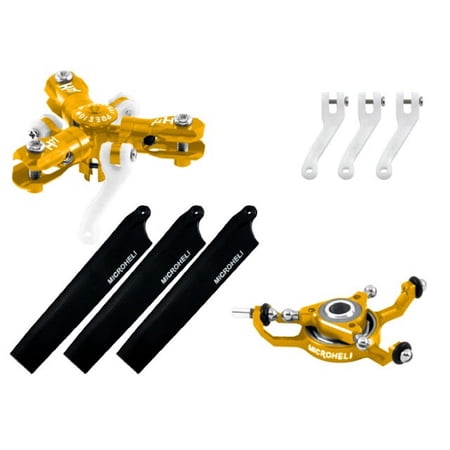 Microheli CNC Triple Black Blades Conversion set (GOLD) - BLADE MCPXBL / BL2