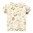 thumbnail image 4 of YunPes Girls Short Sleeve Shirts Floral Graphic Printing T Shirts Teens Kids Crewneck Tee Summer Trendy Preppy Cute Tops Clothes, 4 of 5