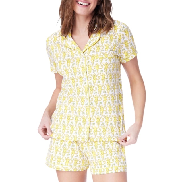 Set de pijama Zelbuck para mujer, 2 piezas, con botones, con forma de conejito