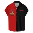 thumbnail image 2 of QATAINLAV Hawaiian Bowling Shirts for Men Short Sleeve Button Down Shirt Ugly Xmas Graphic Tees Tops Casual Beach Vacation Blouse Red XXL, 2 of 4