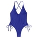 thumbnail image 3 of Gibobby Trajes de baño mujer una pieza Traje de baño de bikini sin espalda grande con correa sexy de moda de playa de verano para mujer(Azul,G), 3 of 5