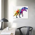 thumbnail image 3 of ONETECH   Tyrannosaurus Rex (T-Rex) Triceratops Brachiosaurus Stegosaurus Watercolor Dinosaur Nursery Room Wall Art Prints dnc1, 3 of 4