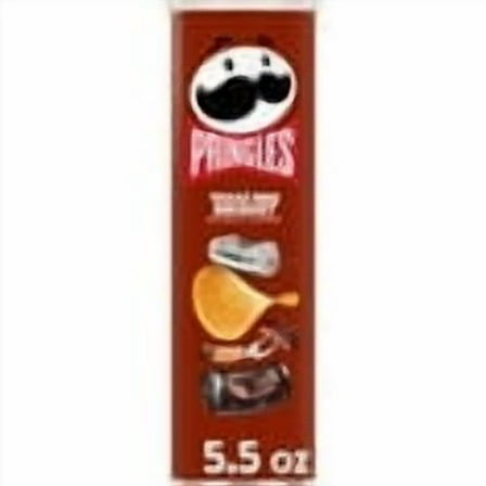 Pringles Texas BBQ Brisket Potato Chips Crisps, Lunch Snacks, 5.5 oz Canister