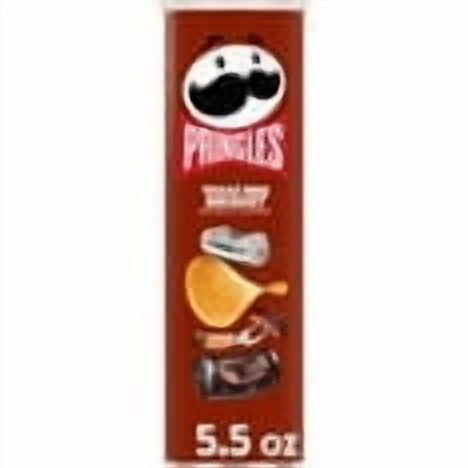 Pringles Texas BBQ Brisket Potato Chips Crisps, Lunch Snacks, 5.5 oz Canister