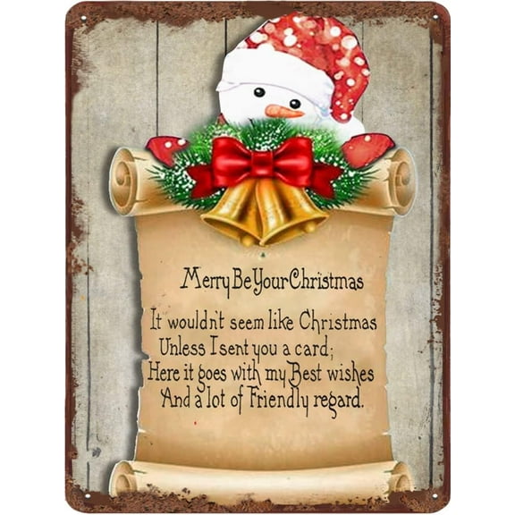 Merry Be Your Christmas Friend Funny Metal Sign Inspirational Quote Best Wishes Novelty Sign Metal Retro Wall Decor Sign Gift Square Signs 5.5x8 inch