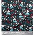 thumbnail image 1 of Soimoi Cotton Cambric Fabric Yacht,Dolphin & Jellyfish Ocean Print Fabric by The Yard 56 Inch Wide, 1 of 1