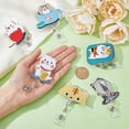 thumbnail image 2 of 9Pcs Cat Theme Felt Badge Reel Holders Cute Reel Retractable Nurse Badge Holders Animal Badge Reel Clips with Alligator Clip Nursing Name Badge Holder for Doctor Teacher, 2 of 9