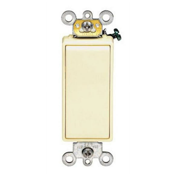 Leviton 05621-2IS Decora Grounding Switch, 20Amp, Ivory